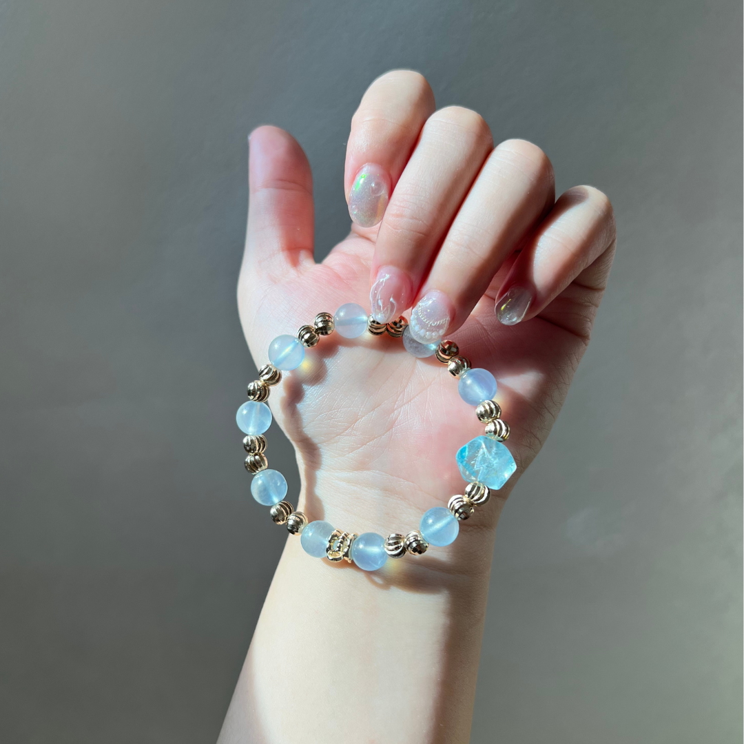 蘇打|Crystal Soda|獨家設計系列|海藍寶藍托帕石手鍊