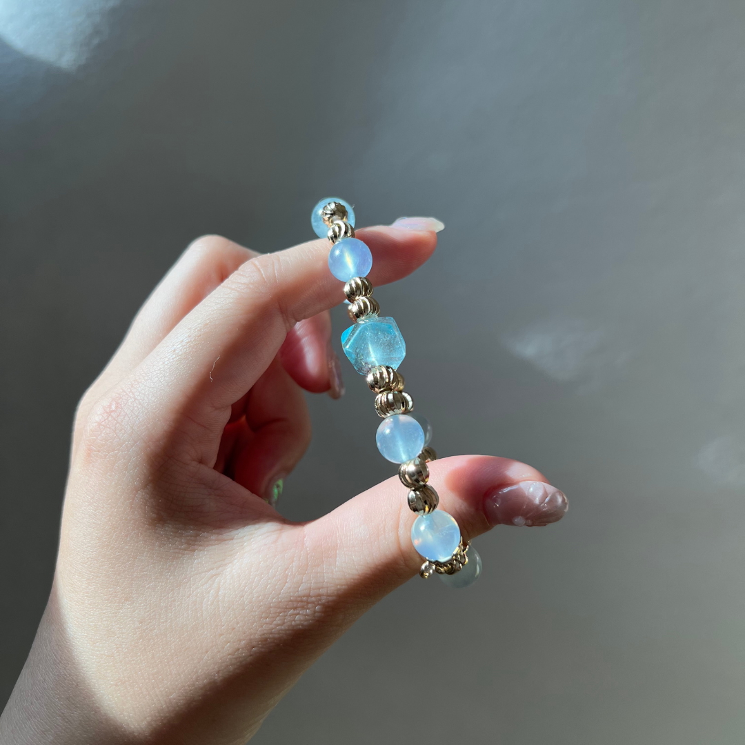 蘇打|Crystal Soda|獨家設計系列|海藍寶藍托帕石手鍊