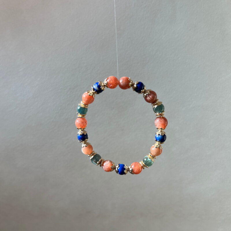 出走｜Getaway｜獨家設計系列｜金太陽石藍綠晶青金石手鍊