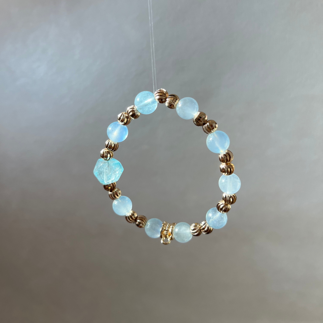 蘇打|Crystal Soda|獨家設計系列|海藍寶藍托帕石手鍊