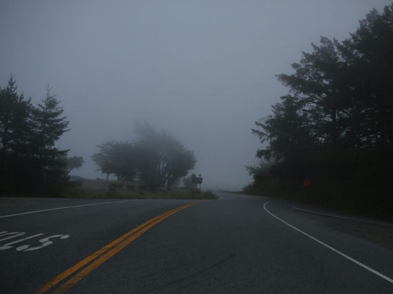 霧散的清晨道路